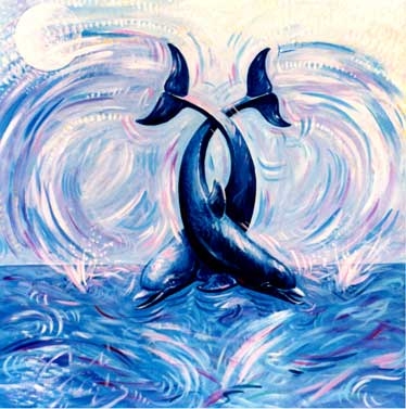 Danza di Delfini / 60 x 60 cm